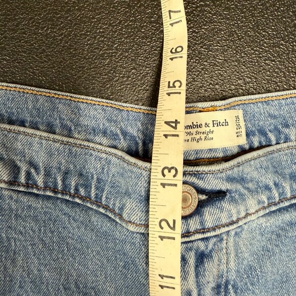 Abercrombie & Fitch 90s Straight Ultra High Rise Curve Love Jean Sz 20S / 35 - Picture 4 of 7